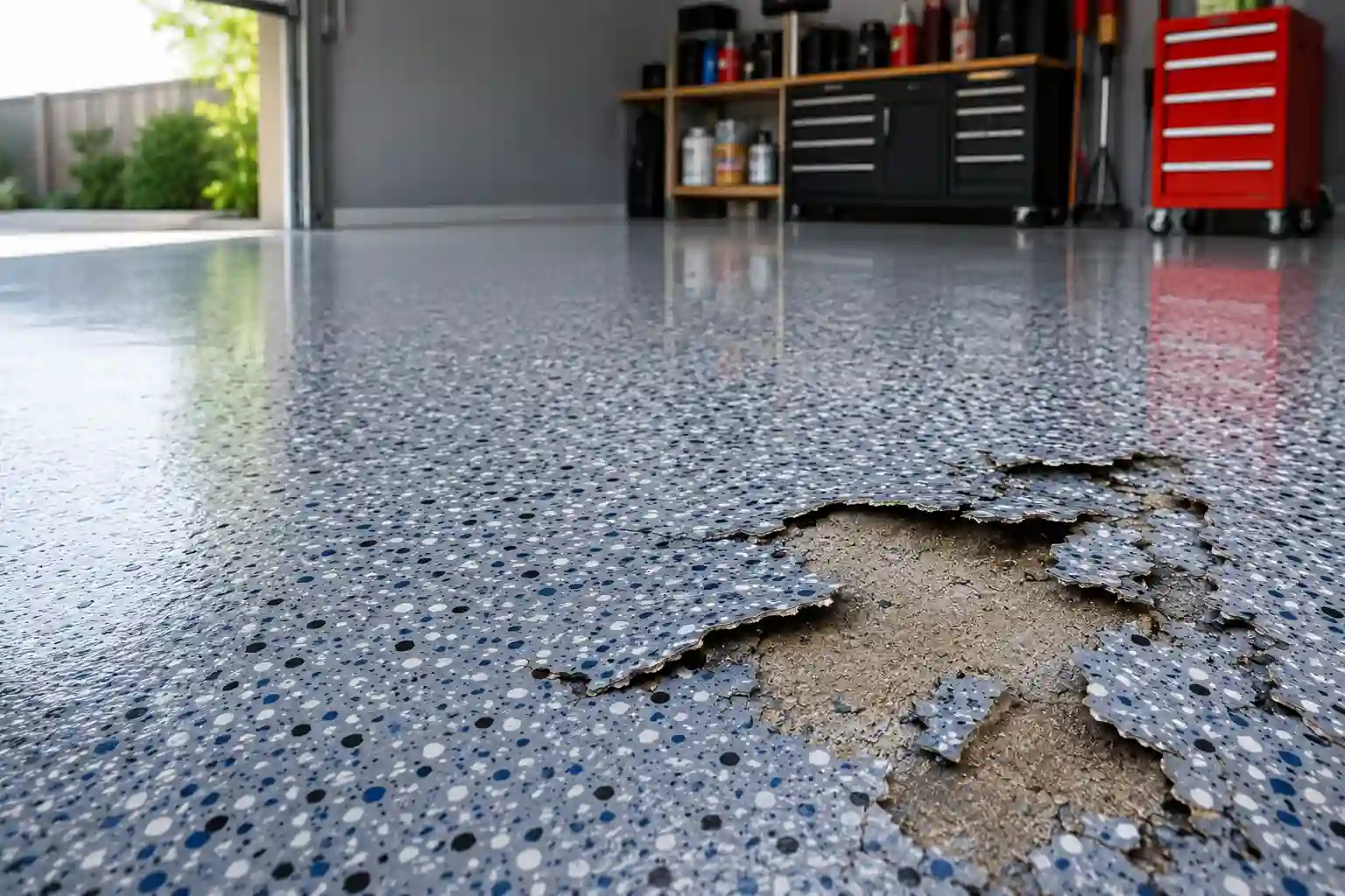 epoxy garage floor peeling